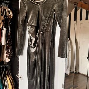 ZARA green velvet dress. Worn once. Like new. Maxi dress.